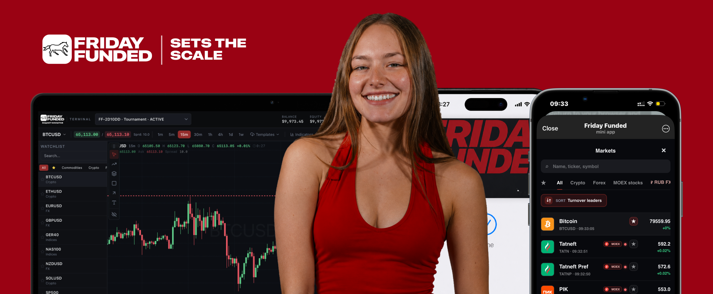 Friday Funded trading terminal and mobile app